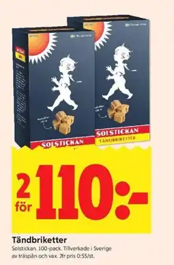 ICA Kvantum Solstickan tändbriketter erbjuda