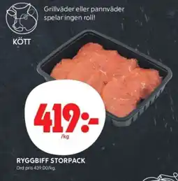 ICA Kvantum Kött ryggbiff storpack erbjuda