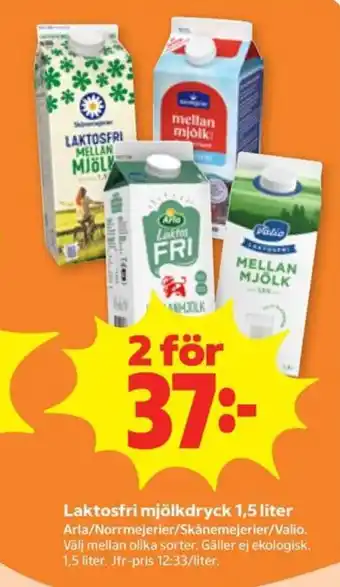 Stora Coop Laktosfri mjölkdryck erbjuda