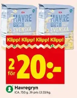 ICA Kvantum Havregryn erbjuda
