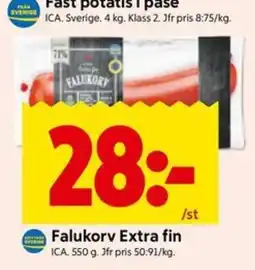 ICA Kvantum Falukorv Extra fin erbjuda