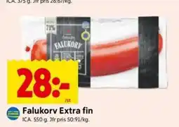 ICA Kvantum Falukorv Extra fin erbjuda
