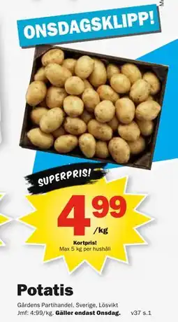 Pekås Potatis, Medlemspris erbjuda