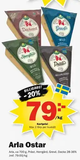 Pekås Arla Ostar, Medlemspris erbjuda