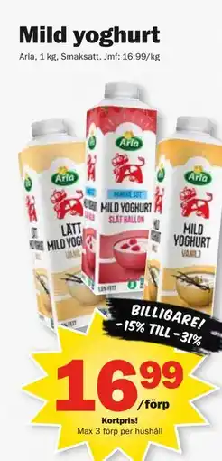 Pekås Mild yoghurt, Medlemspris erbjuda