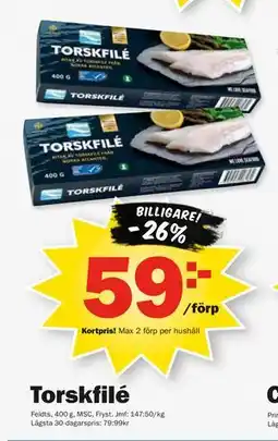 Pekås Torskfilé, Medlemspris erbjuda