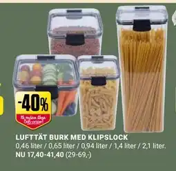 ÖoB LUFTTÄT BURK MED KLIPSLOCK erbjuda