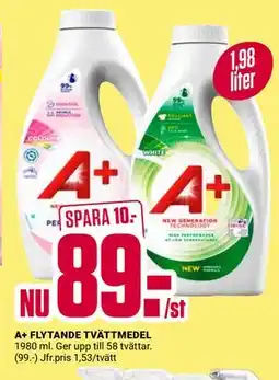 ÖoB A+ FLYTANDE TVÄTTMEDEL erbjuda