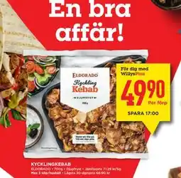 Willys KYCKLINGKEBAB, Medlemspris erbjuda