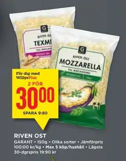 Willys RIVEN OST, Medlemspris erbjuda