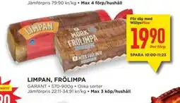 Willys Hemma LIMPAN, FRÖLIMPA, Medlemspris erbjuda