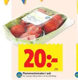 ICA Kvantum Plommontomater i ask erbjuda