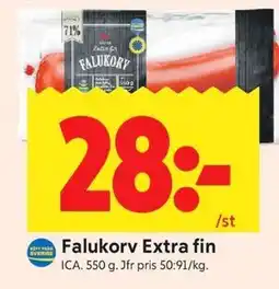 ICA Kvantum Falukorv Extra fin erbjuda
