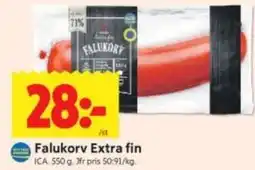 ICA Kvantum Falukorv Extra fin erbjuda
