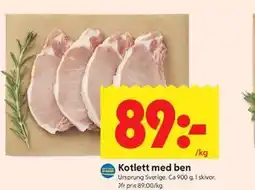 ICA Kvantum Kotlett med ben erbjuda