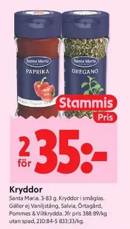 ICA Kvantum Kryddor, Medlemspris erbjuda