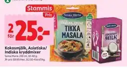 ICA Kvantum Kokosmjölk, Asiatiska/Indiska kryddmixer, Medlemspris erbjuda