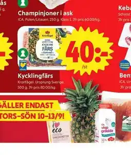 ICA Nära Kycklingfärs erbjuda