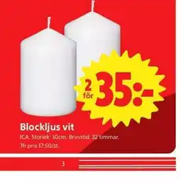 ICA Nära Blockljus vit erbjuda