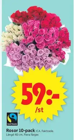 ICA Supermarket Rosor 10-pack erbjuda