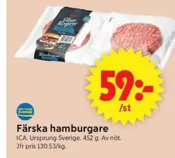 ICA Supermarket Färska hamburgare erbjuda