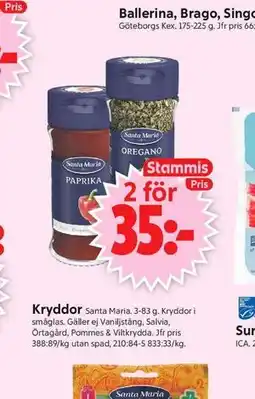 ICA Supermarket Kryddor, Medlemspris erbjuda