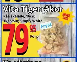 Supergrossen Vita Tigerräkor erbjuda