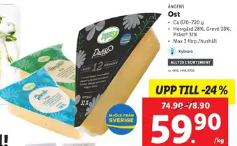 Lidl Ängens Ost 670-720g erbjuda