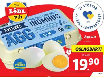 Lidl Ägg S/M 15-pack erbjuda
