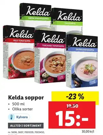 Lidl Kelda Soppor 500 ml erbjuda