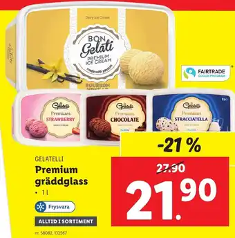 Gelatelli Premium gräddglass 1L