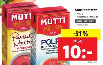 Lidl Mutti tomater 500g erbjuda