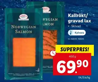 Lidl Kallrökt/gravad lax 400g erbjuda