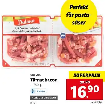 Lidl Dulano Tärnat bacon 250g erbjuda