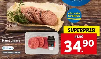 Lidl Svea Lantkött Hamburgare 452g erbjuda