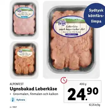 Lidl Alpenfest Ugnsbakad Leberkäse 400g erbjuda