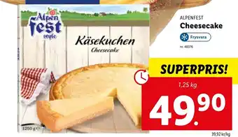 Lidl Alpenfest Cheesecake 1,25kg erbjuda