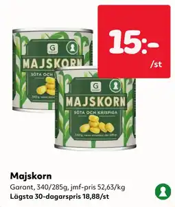 MatArket Garant majskorn erbjuda
