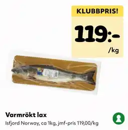 MatArket Varmrökt lax erbjuda