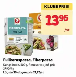 MatArket Kungsörnen Fullkornspasta Fiberpasta erbjuda