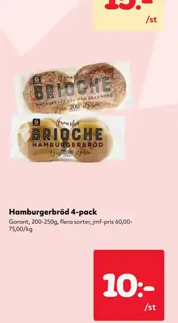 MatArket Garant hamburgerbröd erbjuda