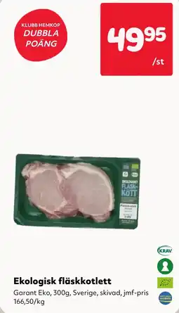 MatArket Garant ekologisk fläskkotlett erbjuda