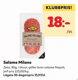 MatArket Zeta Salame Milano erbjuda