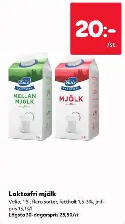 MatArket Valio laktosfri mjölk erbjuda