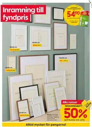 Alla ramar, Medlemspris