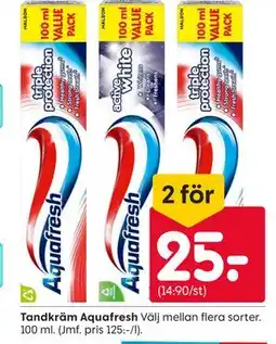 Rusta Tandkräm Aquafresh erbjuda