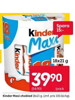 Rusta Kinder Maxi choklad erbjuda