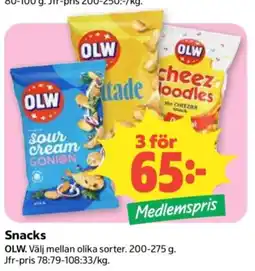 Coop Olw snacks erbjuda