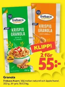 Coop Frebaco granola erbjuda