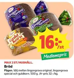 Coop Pågen bröd erbjuda